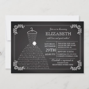 Invitation Fête de l'mariée de la robe Mariage moderne