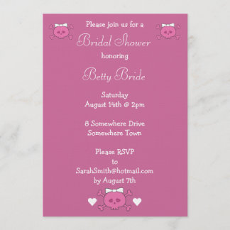 Invitation Fête de l'mariée de linge de lit en rose de mariée