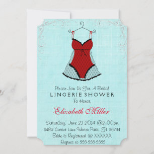 Invitation Fête de l'mariée de lingerie noire et rouge