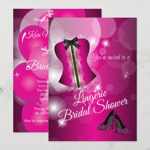 Invitation Fête de l'mariée de Lingerie Pink