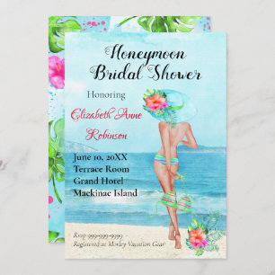 Invitation Fête de l'mariée de lune de miel