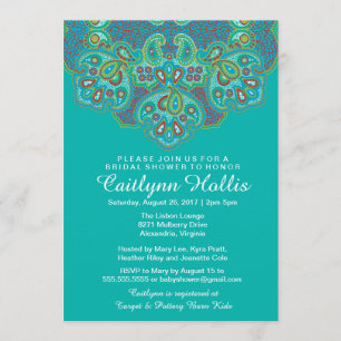 Invitation Fête de l'mariée de Mandala inspirée par l'hindoui