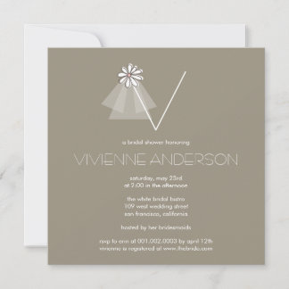 Invitation Fête de l'mariée de monogramme de la mariée à la l