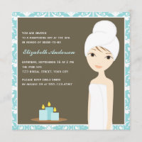 Fête de l'mariée de Spa de modèle de Damas bleu