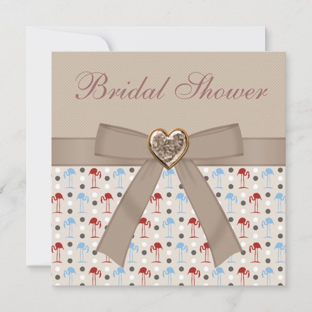 Invitation Fête de l'mariée des Flamants roses de Whimsland W (Devant)