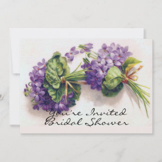 Invitation Fête de l'mariée des fleurs de violet