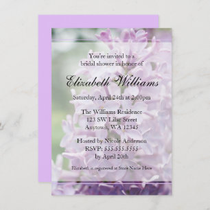 Invitation Fête de l'mariée des fleurs Lilac