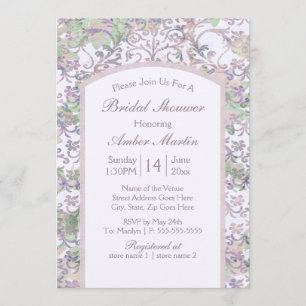 Invitation Fête de l'mariée d'été de Boho Lavender Floral Dam