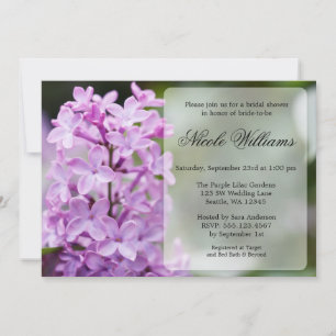 Invitation Fête de l'mariée en fleurs violettes de Lilac