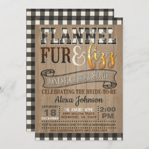 Invitation Fête de l'mariée Flannel et Fizz - Blanc