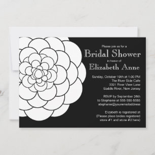 Invitation Fête de l'mariée florale à fleurs blanches moderne