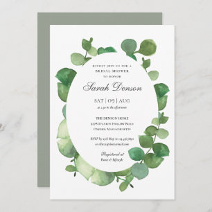 Invitation Fête de l'mariée florale d'Eucalyptus Boho