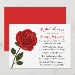Invitation Fête de l'mariée florale Mariage des fleurs de ros
