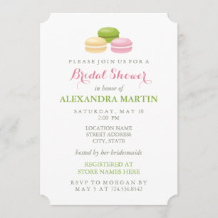 Invitation Fête de l'mariée française chic de Macaron