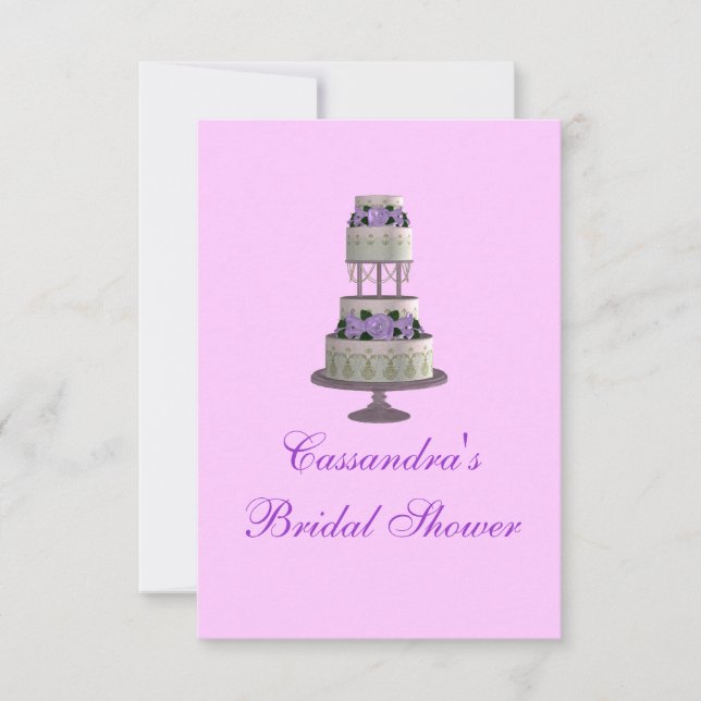 Invitation "Fête de l'mariée" - Gâteau Mariage [Lavande] (Devant)