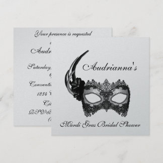 Invitation "Fête de l'mariée Mardi Gras"