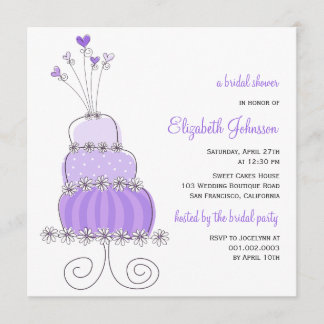 Invitation Fête de l'mariée Mariage de gâteau sucré