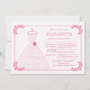 Invitation Fête de l'mariée Mariage rose pâle