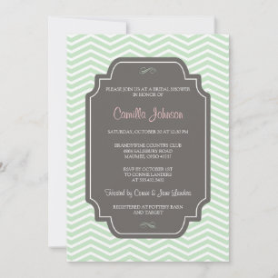 Invitation Fête de l'mariée moderne et élégante de Mint Green