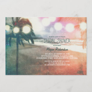 Invitation Fête de l'mariée Romantique des lanternes de plage