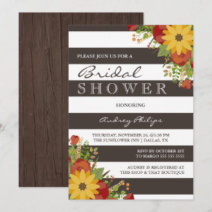 Invitation Fête de l'mariée russe du bouquet de tournesol