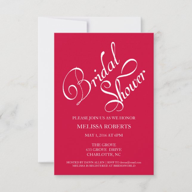 Invitation Fête de l'mariée| Script (Devant)