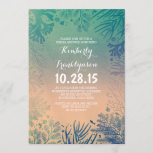 Invitation Fête de l'mariée sous-marine Turquoise sur la plag