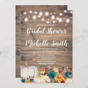 Invitation Fête de l'mariée Turquoise de Citrouille d'or oran