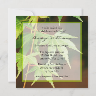 Invitation Fête de l'mariée verte des Feuilles d'érable japon
