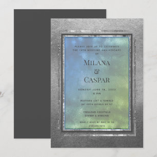 Invitation Fête de l'Opale de l'eau d'argent chatoyante