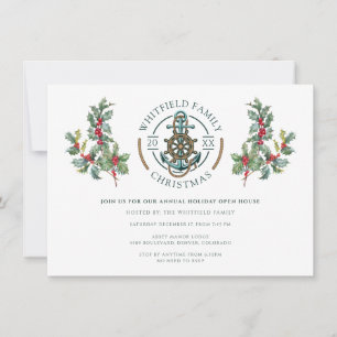 Invitation Fête de maison ouverte pour les fêtes de Noël naut