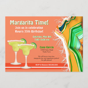 Invitation Fête de Margarita Chic et Contemporain