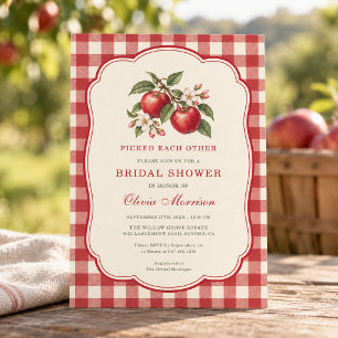 Invitation Fête de Mariage à Carreaux de Pomme Choisie l'Un l