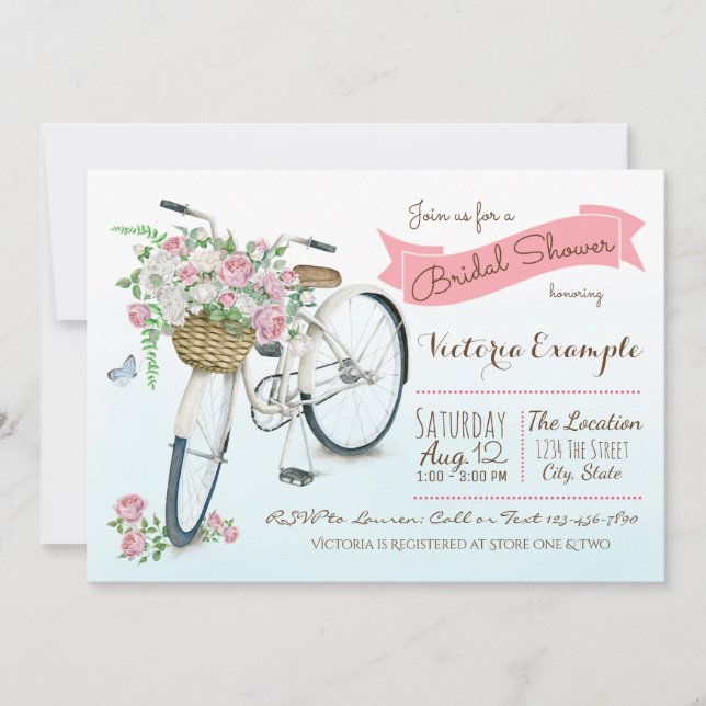 Invitation Fête de mariage à vélo Fête de mariage à bicyclett (Devant)