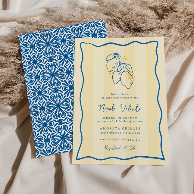 Invitation Fête de mariage Amalfi Lemon écrite à la main (Créateur téléchargé)