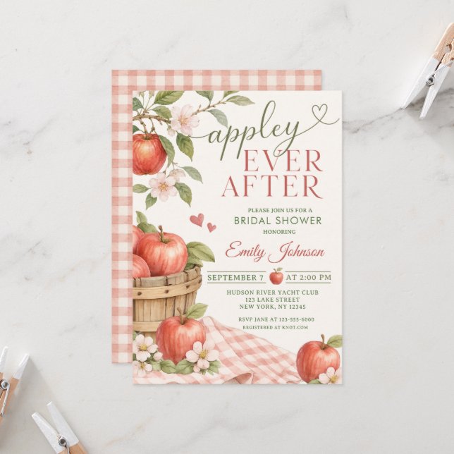 Invitation Fête de mariage Appley EVER AFTER (Devant/Arrière en situation)