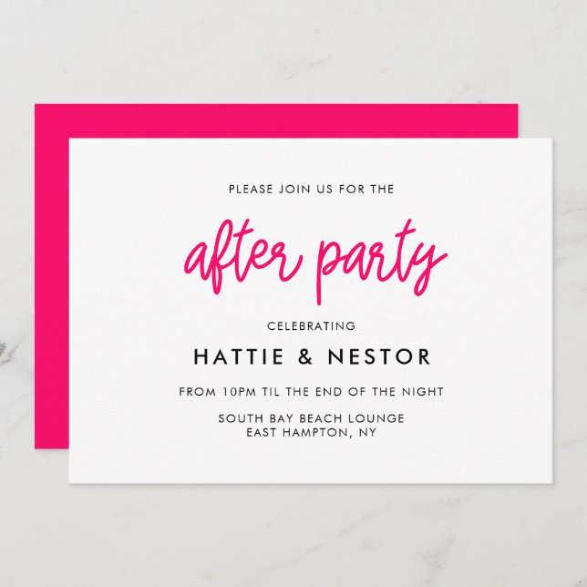 Invitation Fête de mariage après-cérémonie de calligraphie mo (Devant / Derrière)