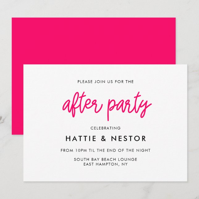 Invitation Fête de mariage après la cérémonie de calligraphie (Devant / Derrière)