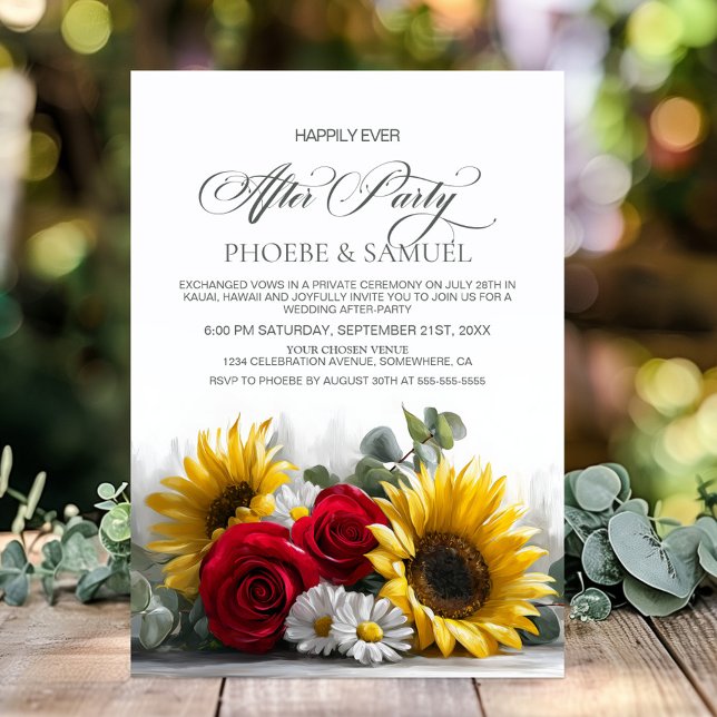 Invitation Fête de mariage après la cérémonie : Tournesols ru (Créateur téléchargé)