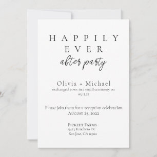 Invitation Fête de Mariage Après l'Union et Réception