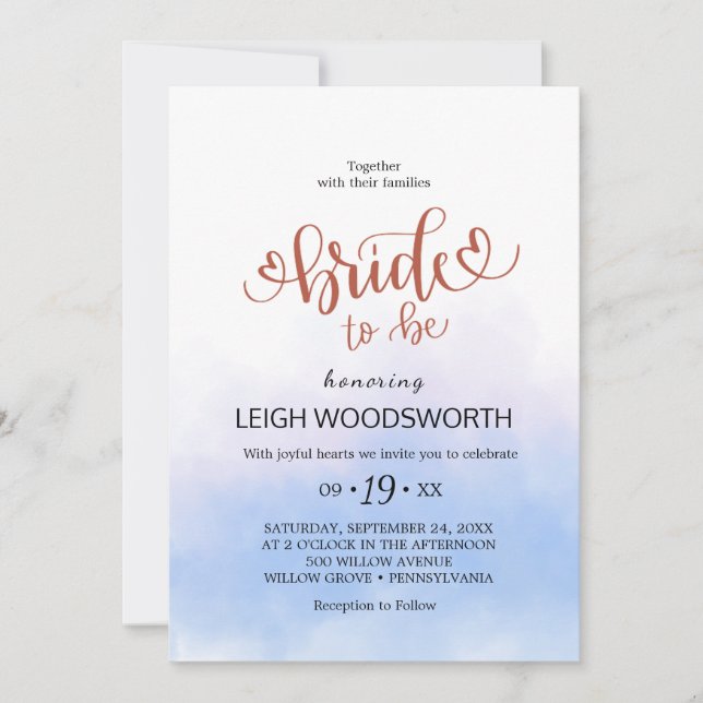 Invitation Fête de mariage aqua et or aquarelle de plage  (Devant)