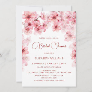 Invitation Fête de mariage aquarelle Cerisier Fleur