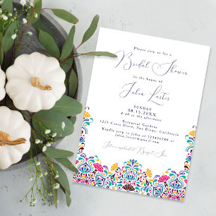Invitation Fête de mariage arc-en-ciel vibrante Fiesta mexica