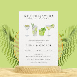 Invitation Fête de mariage au cocktail de margarita à l'aquar