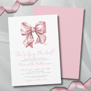 Invitation Fête de Mariage au Ruban Rose Élégant