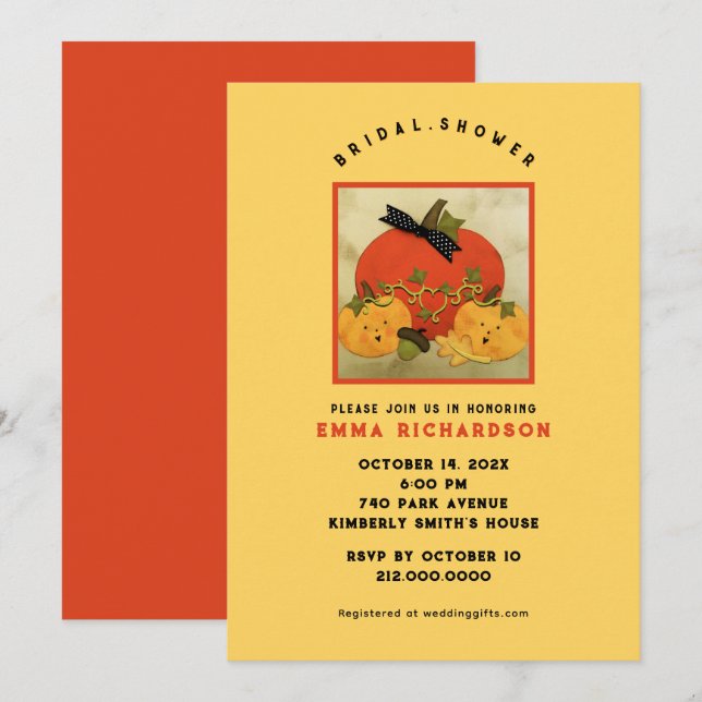Invitation Fête de mariage automnale (Devant / Derrière)