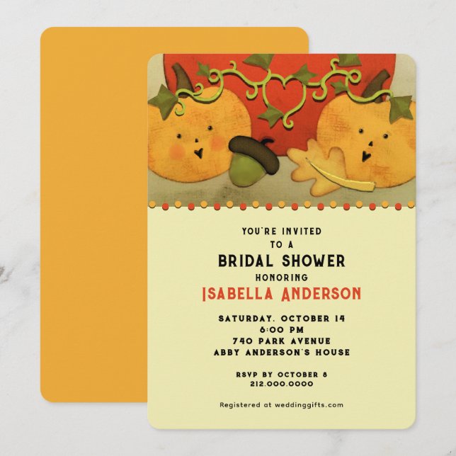 Invitation Fête de mariage automnale (Devant / Derrière)