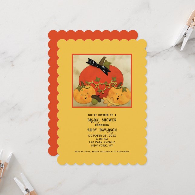 Invitation Fête de mariage automnale (Devant/Arrière en situation)