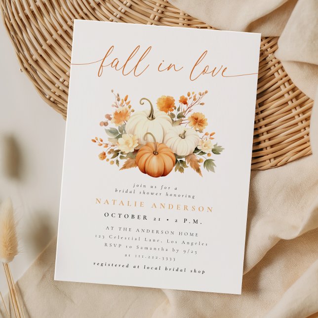 Invitation Fête de mariage automnale à l'aquarelle avec citro (Créateur téléchargé)