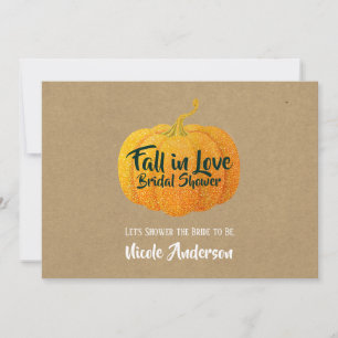 Invitation Fête de mariage automnale aux citrouilles avec pai